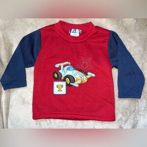 Vintage embroidered Race car sweater